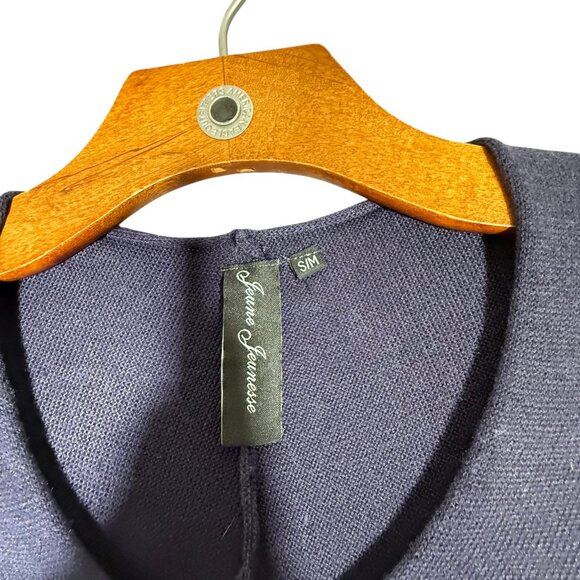 Jeune Jeunesse Navy Blue Lagenlook Dress Knit Loose S/M - Picture 6 of 7